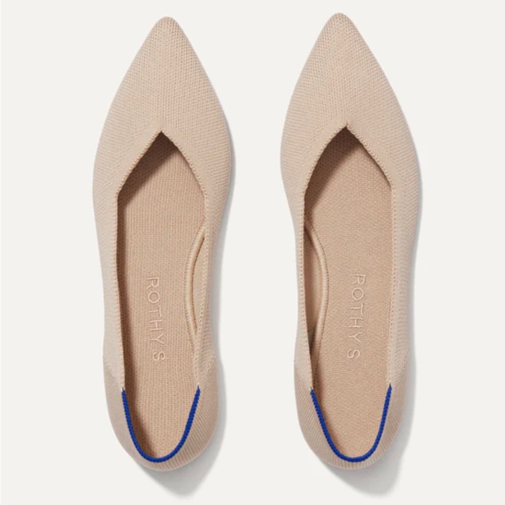 Beige Rothy’s Point Flats